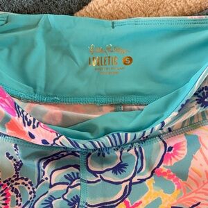 Lilly Pulitzer Aqua Floral Luxletic Swim Bottoms